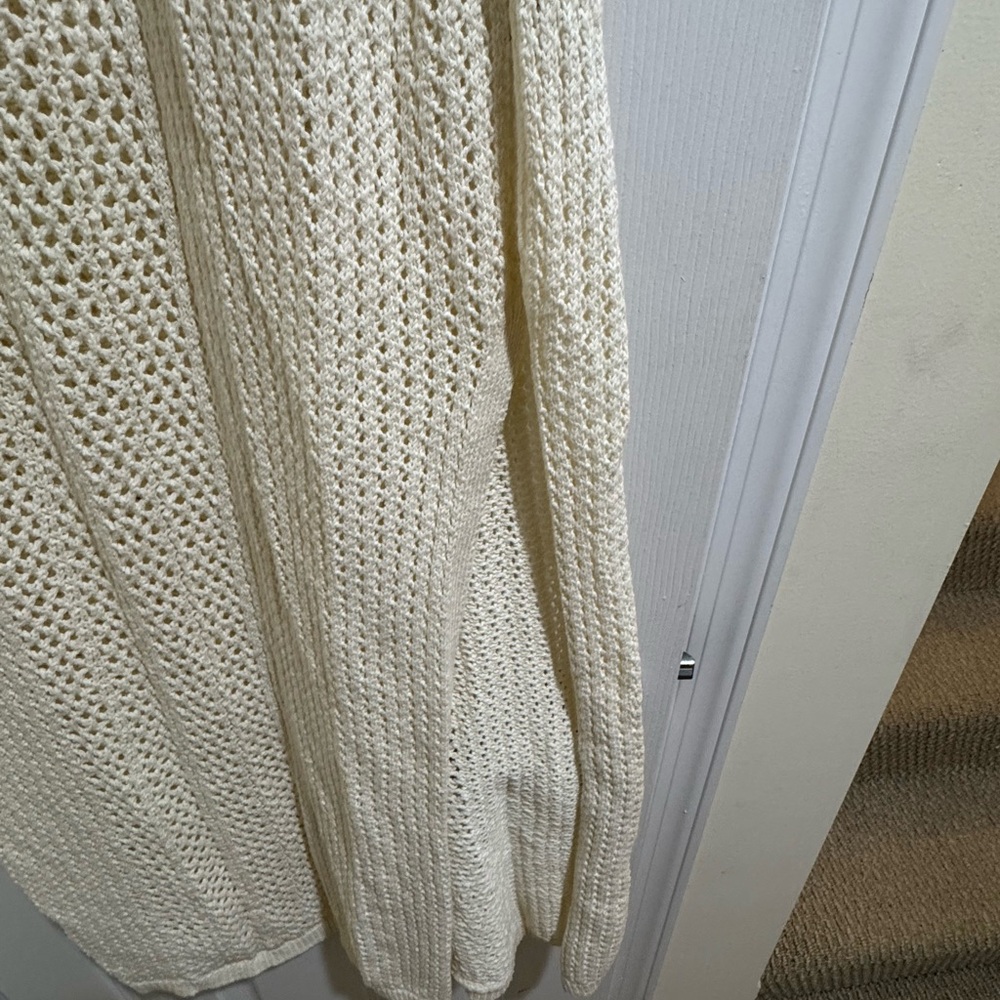 Anthropologie L crochet fitted maxi cover up